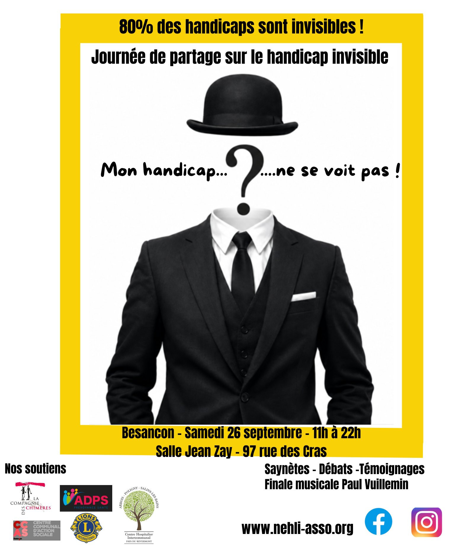 Venez nombreux NELHI Nouvel Envol pour Le Handicap Invisible